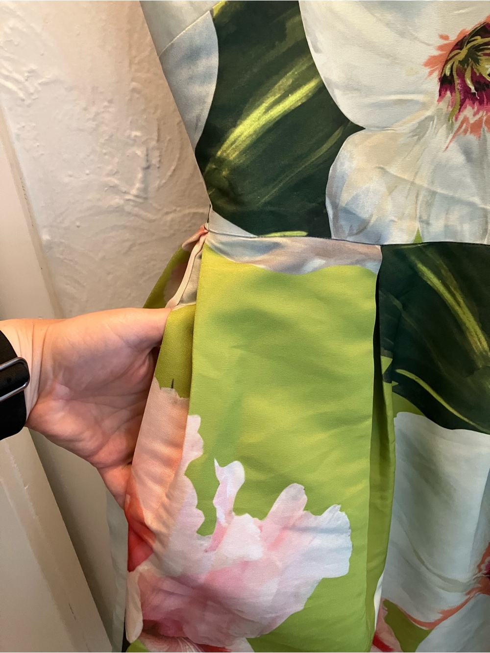 Floral Fit & Flare Dress in Lime Green by Ted Baker - Picture 4 of 6